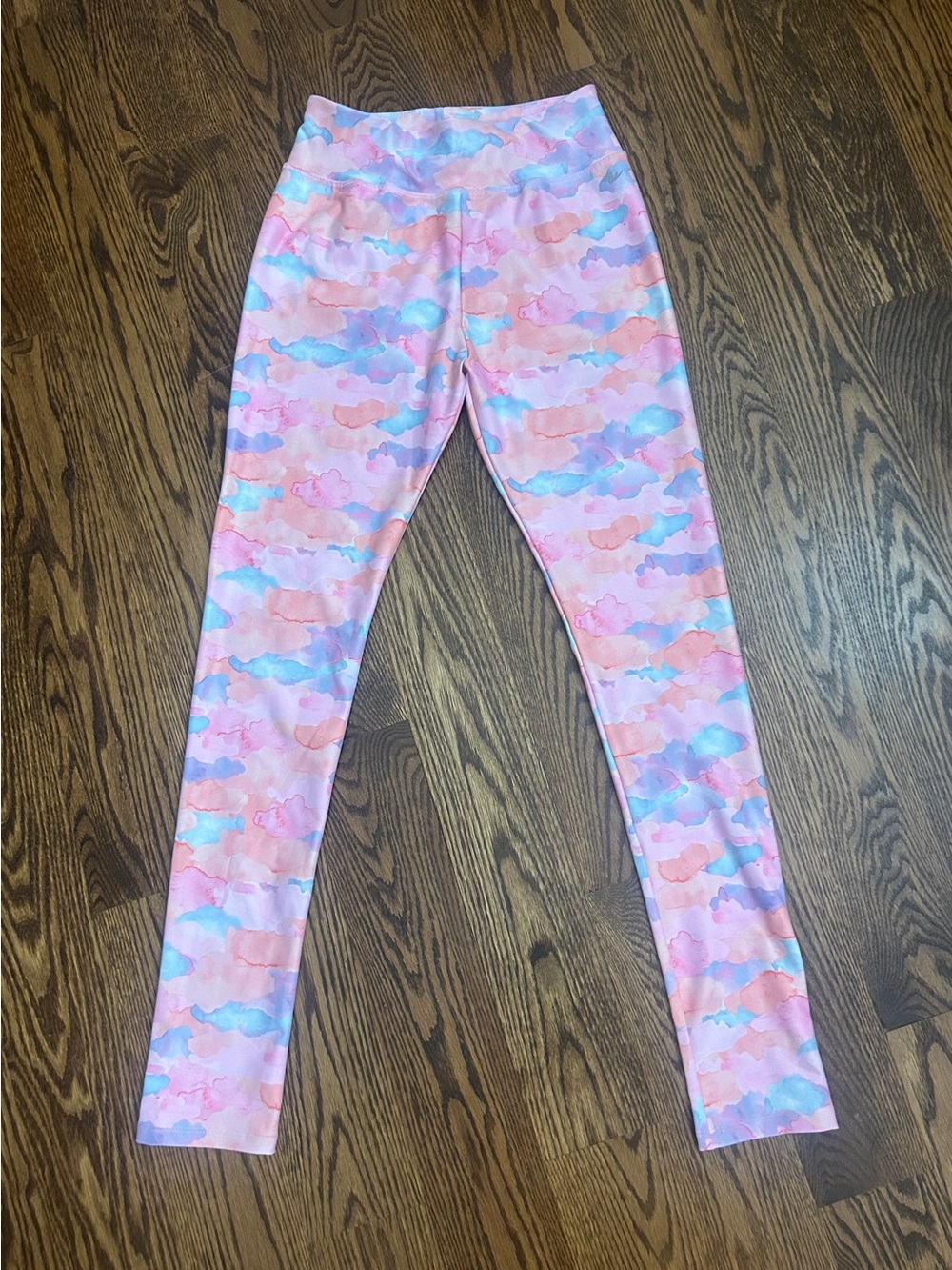 New - Athletic Works Pink Multicolor Water Colour Pattern Leggings